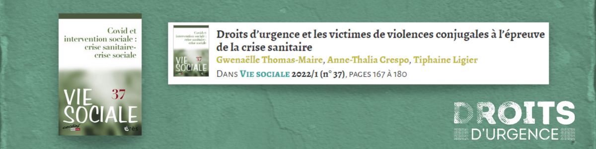 Droits d’urgence et les victimes de violences conjugales à l’épreuve de la crise sanitaire